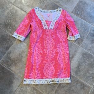 Lily Pulitzer Tunic Pink Dress w/ Pineapple Print